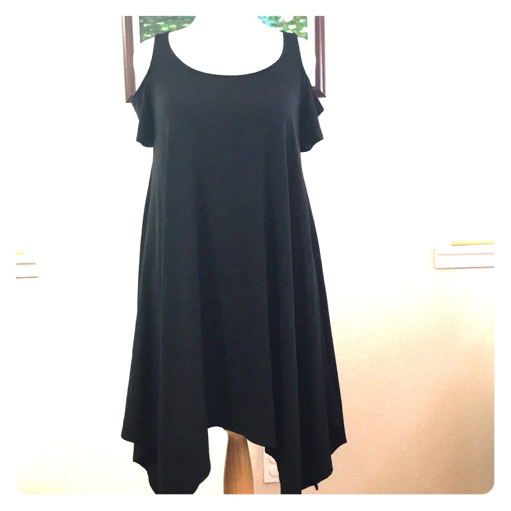 Torrid black knit cold shoulder dress